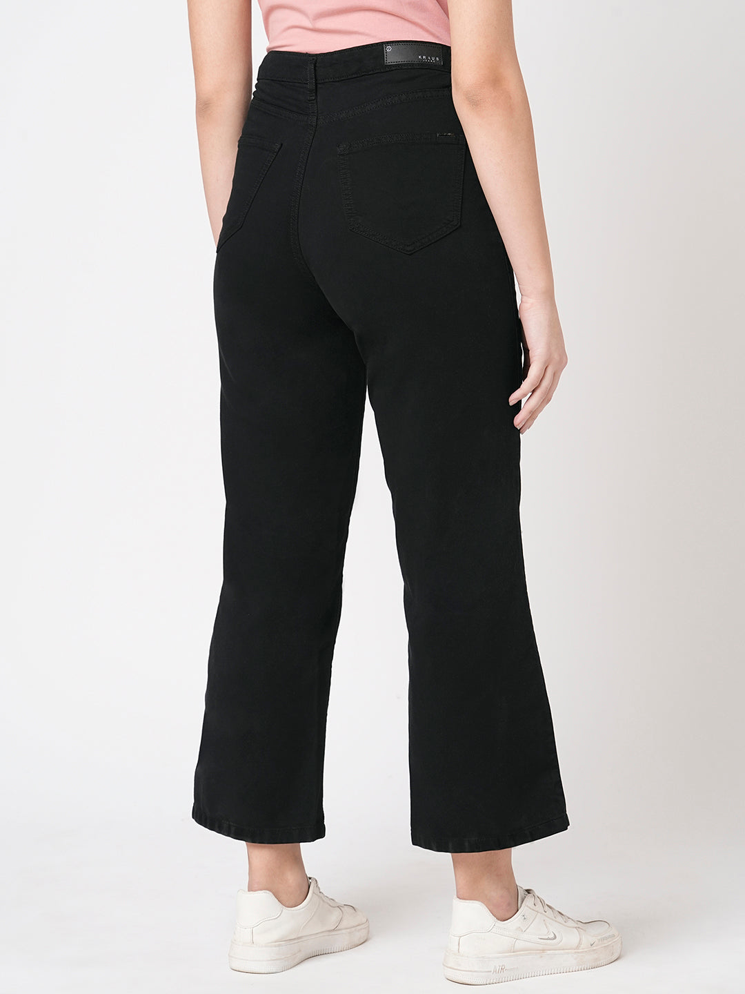 Women Black High-Rise Wide Leg Jeans
