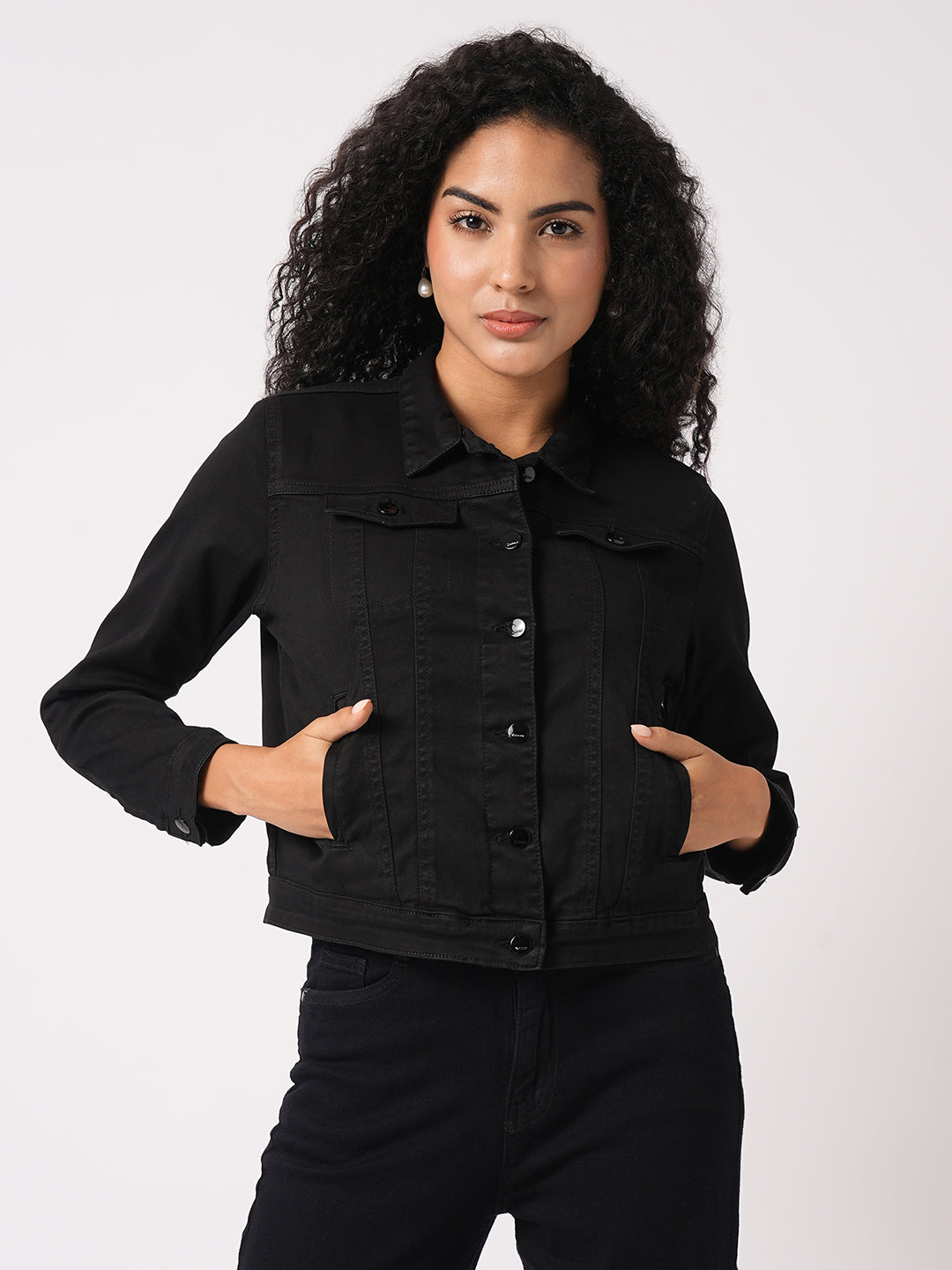 Women Black Denim Jacket