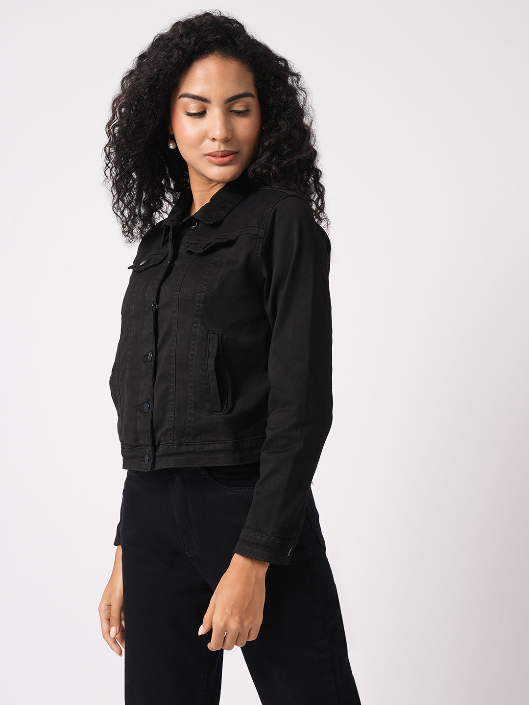 Women Black Denim Jacket