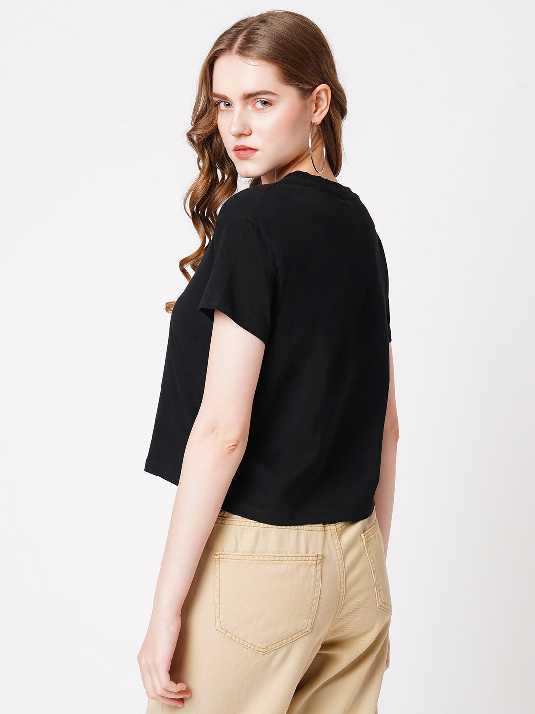 Women Black Graphic Tees