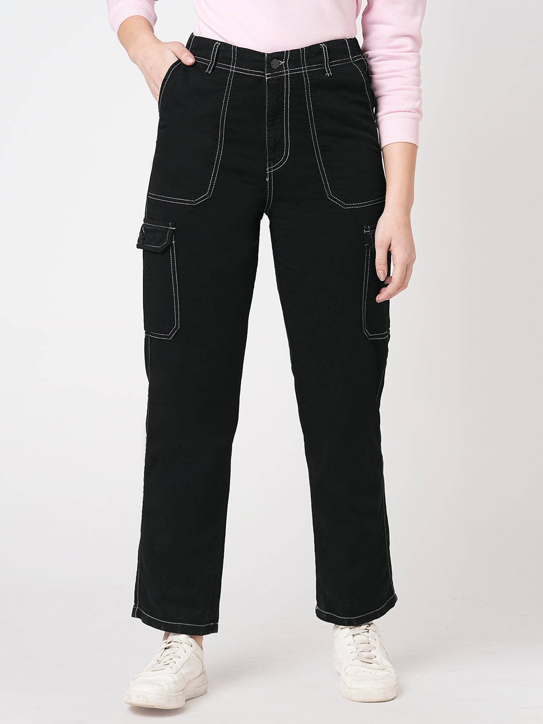 Women High-Rise Cotton Cargo