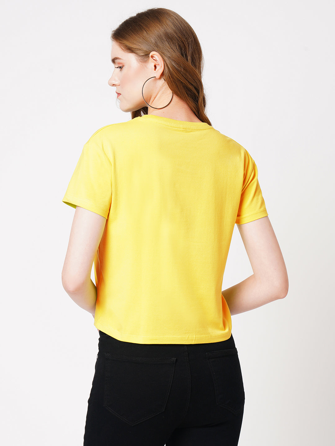Women Lime Crop Tees