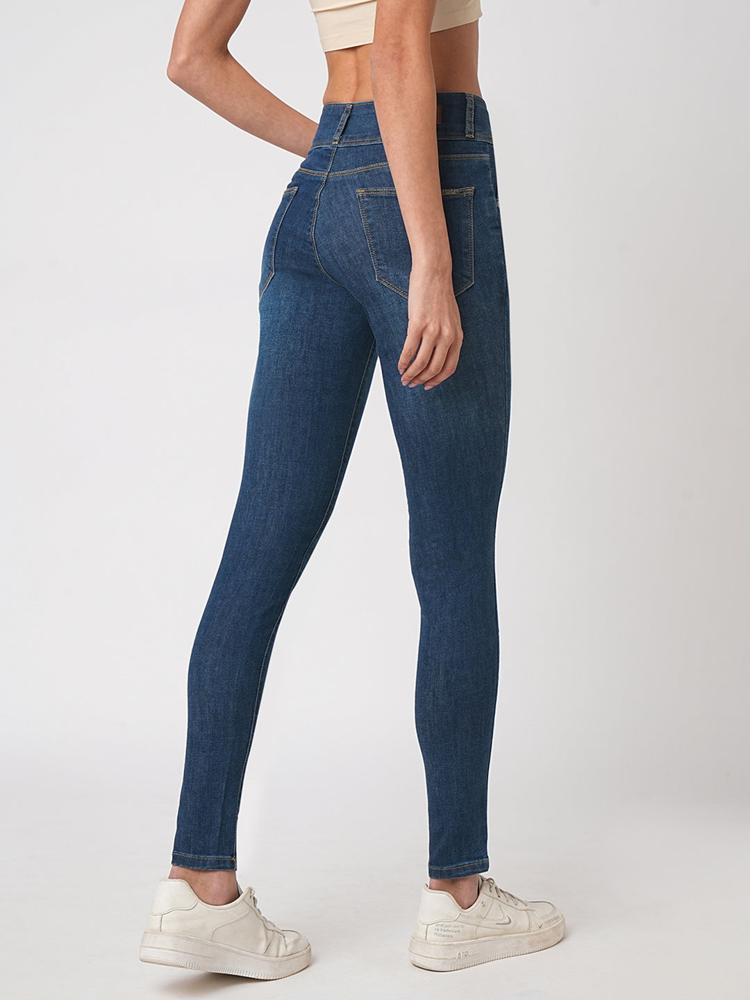 Women Dark Blue High-Rise Skinny Jeans
