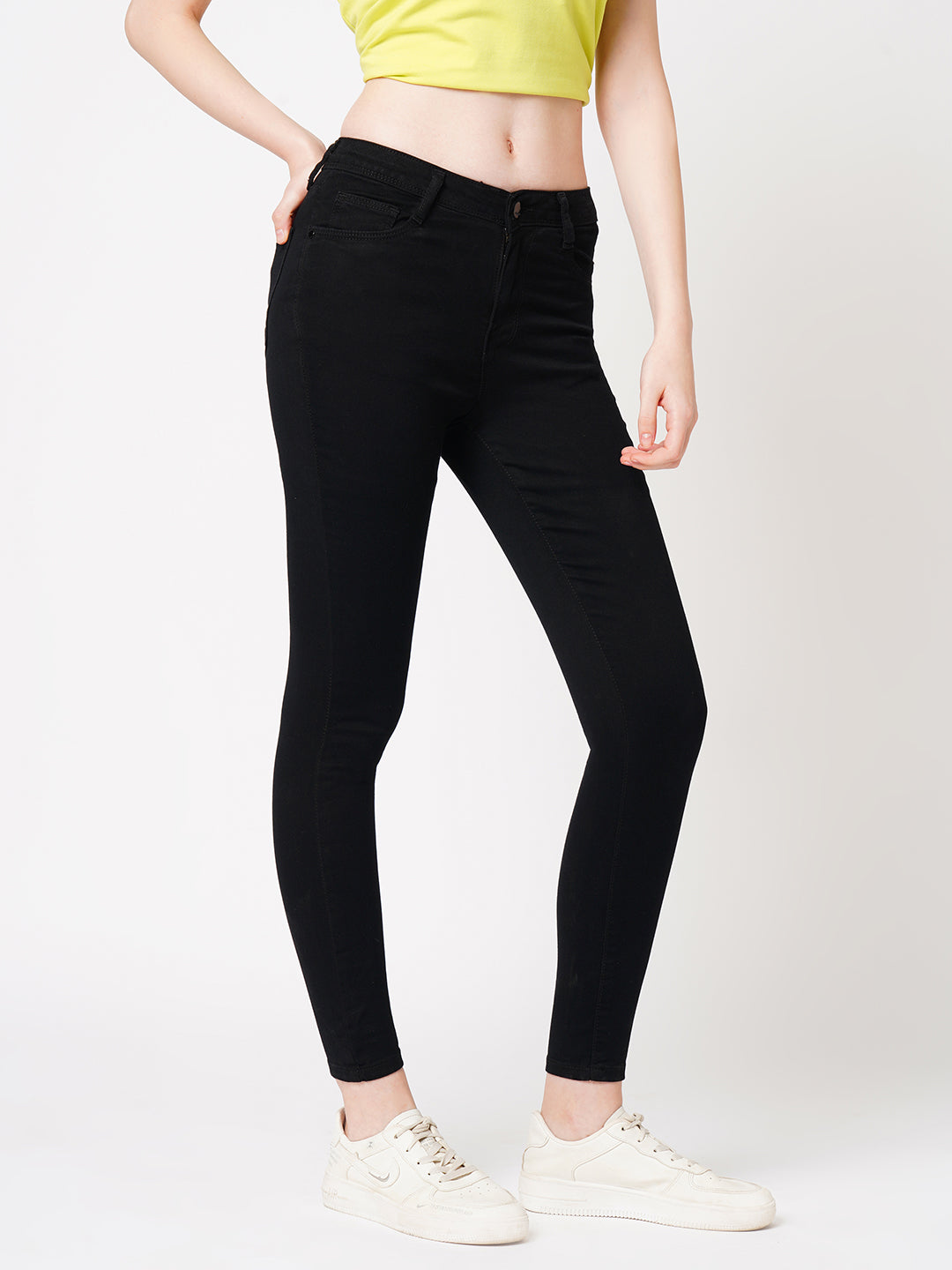Women Black High-Rise Skinny Jeans