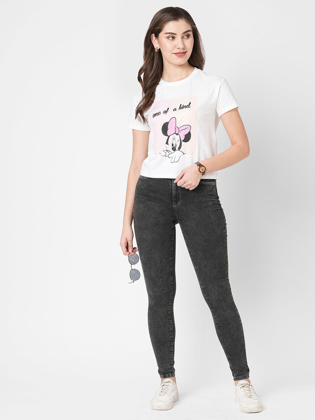 Women White Graphic Tees