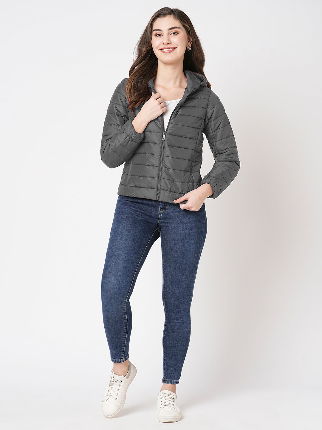 Women Dark Grey Winter Jacket