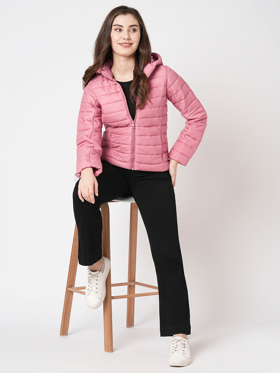 Women Blush Pink Winter Jacket