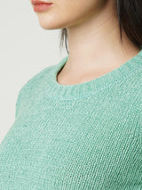 Women Jade Green Solid Full Length Sweaters & Sweatshirts
