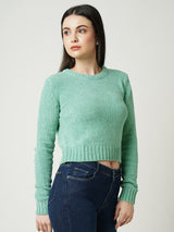 Women Jade Green Solid Full Length Sweaters & Sweatshirts