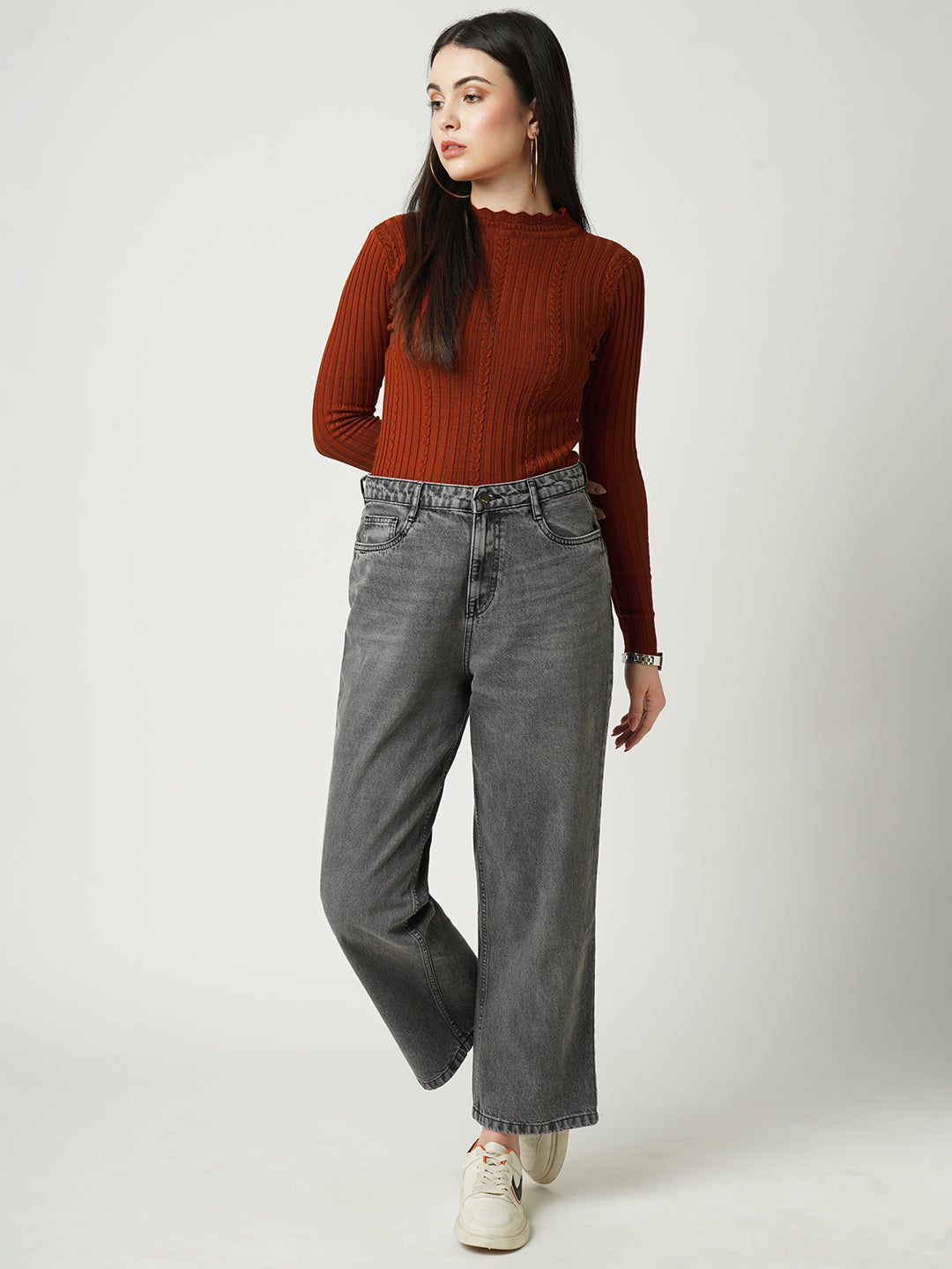 Women Rust Sweaters