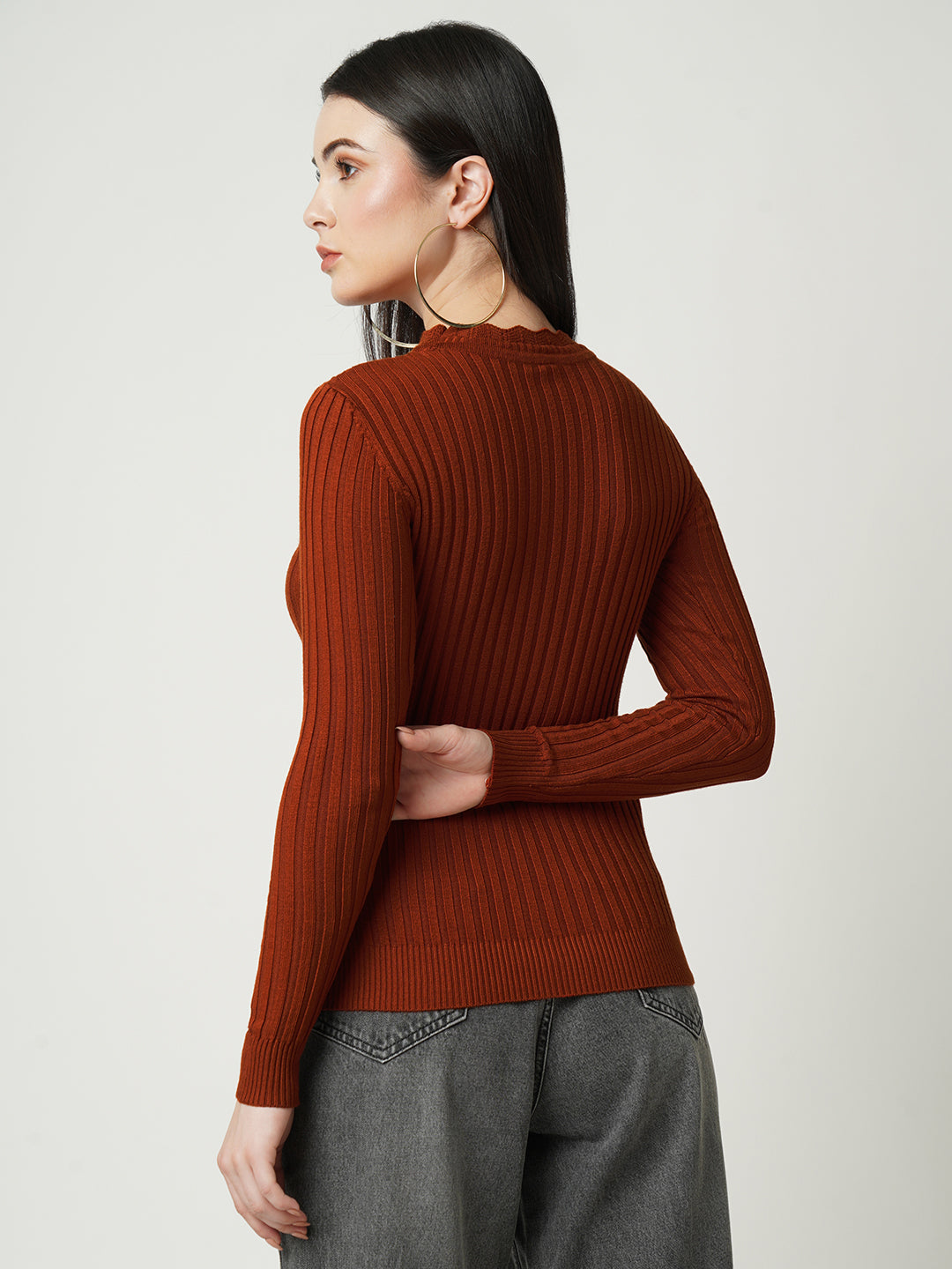 Women Rust Sweaters