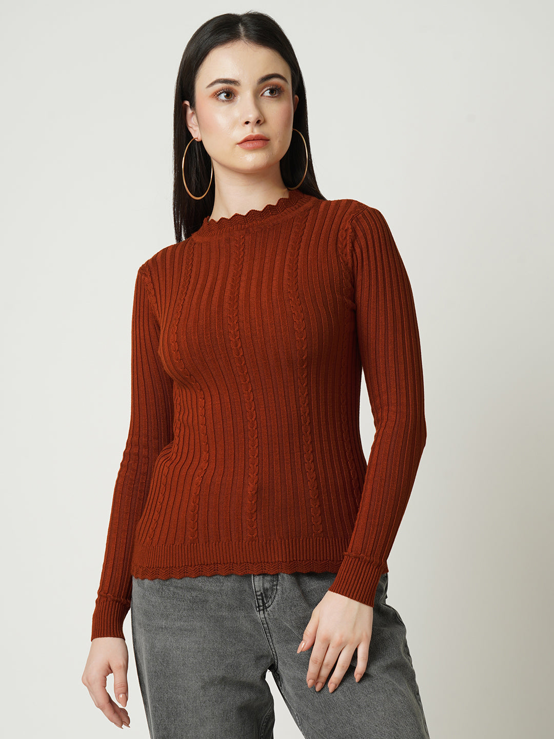 Women Rust Sweaters