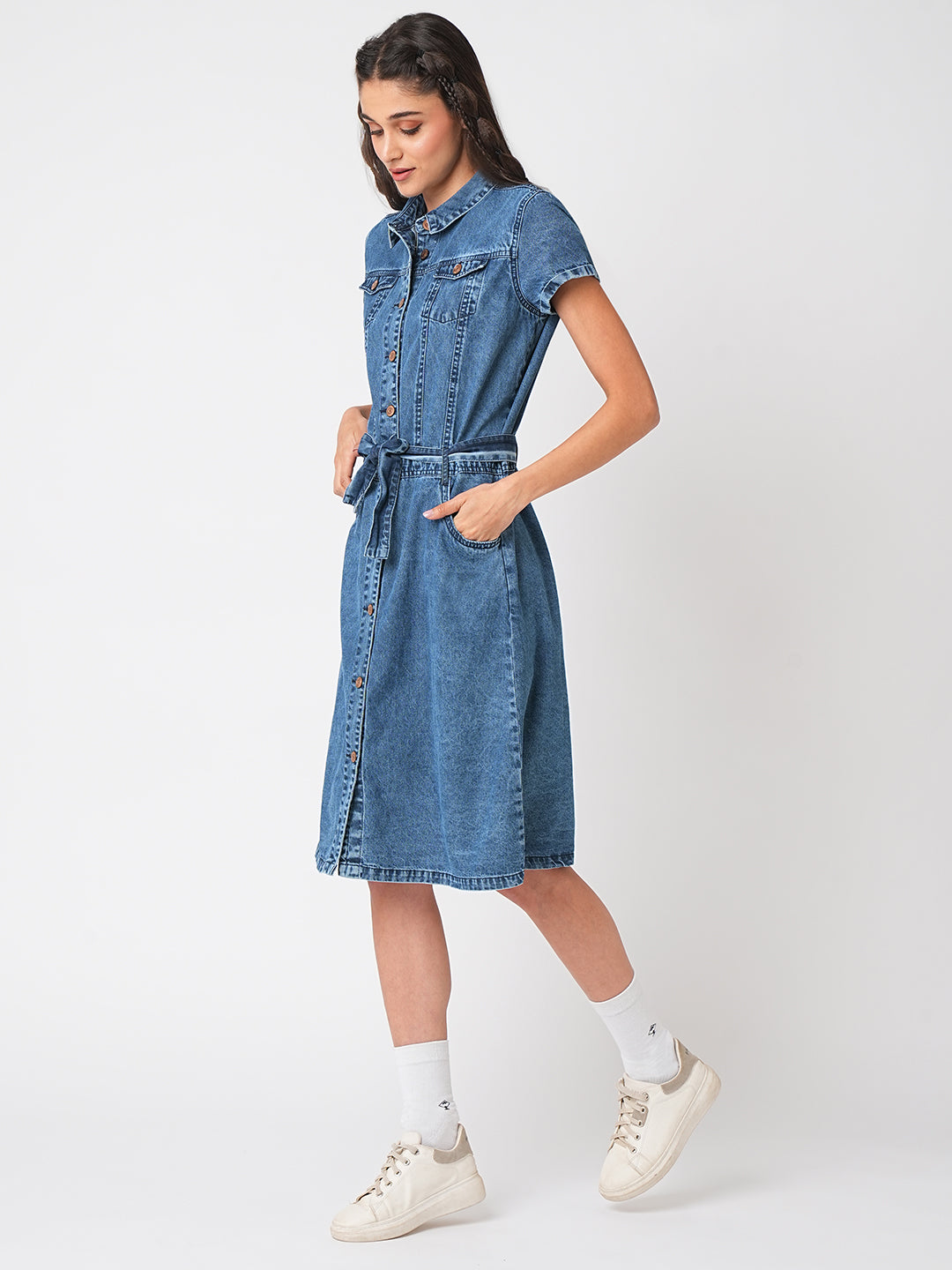 Women Blue Denim Dress