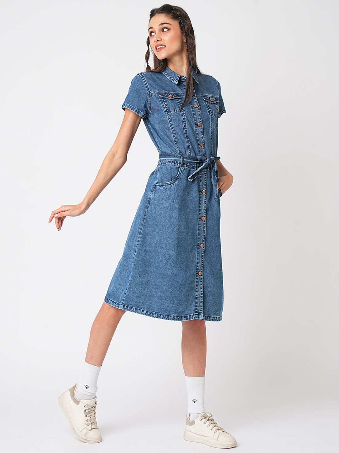 Women Blue Denim Dress