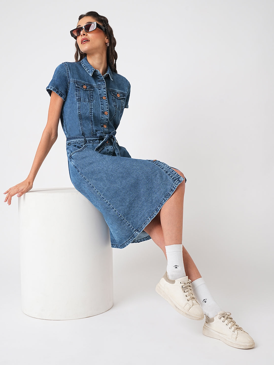Women Blue Denim Dress