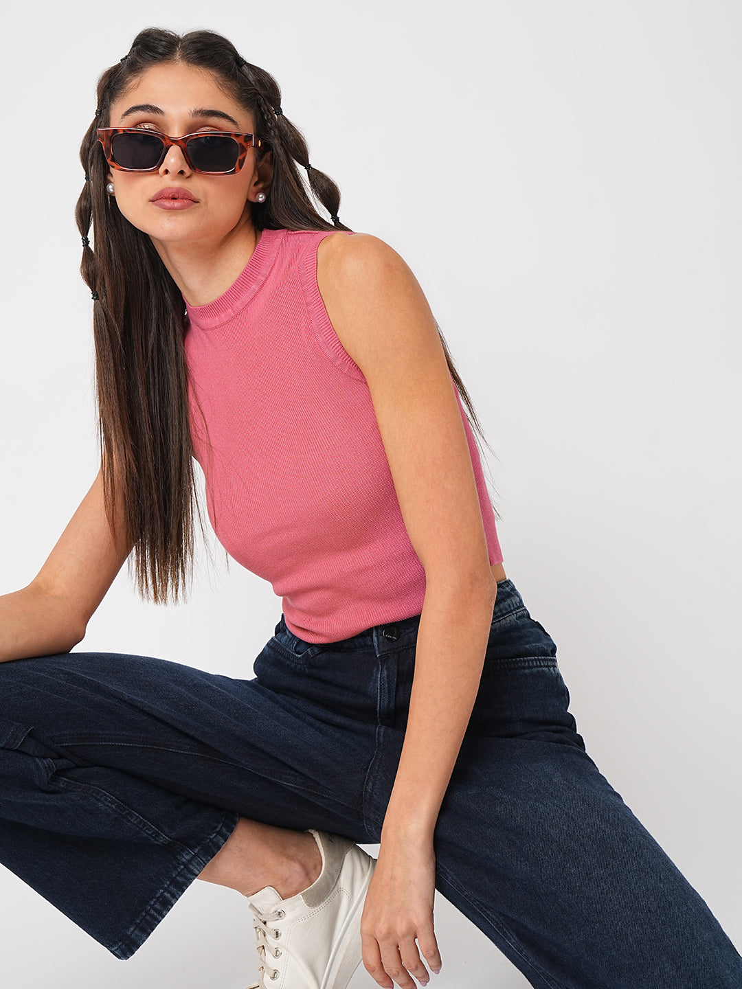 Women Blush Pink Flat Knit