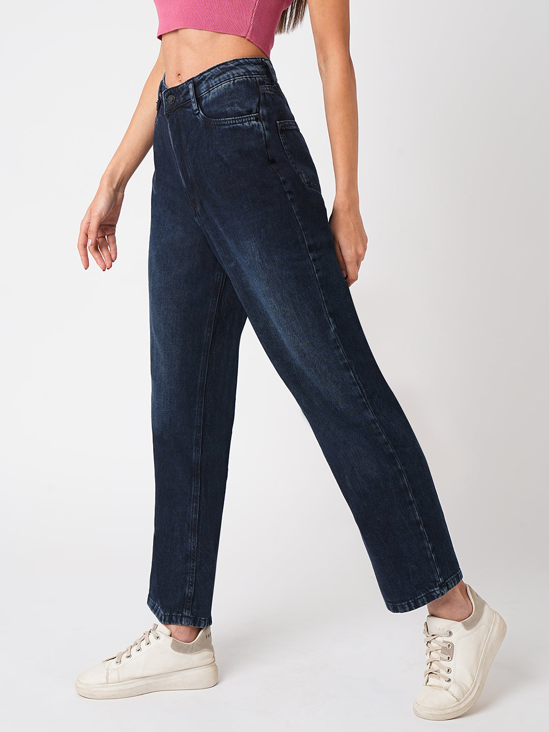 Women High-Rise Loose Straight Jeans
