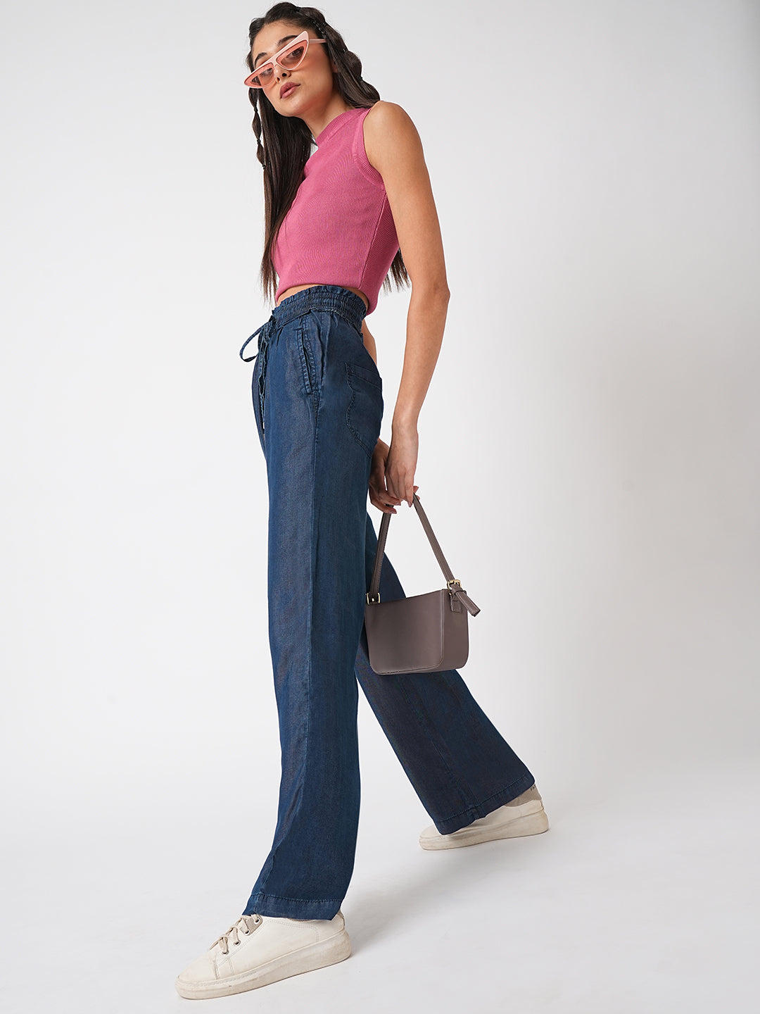 Women Light Blue Paper Bag