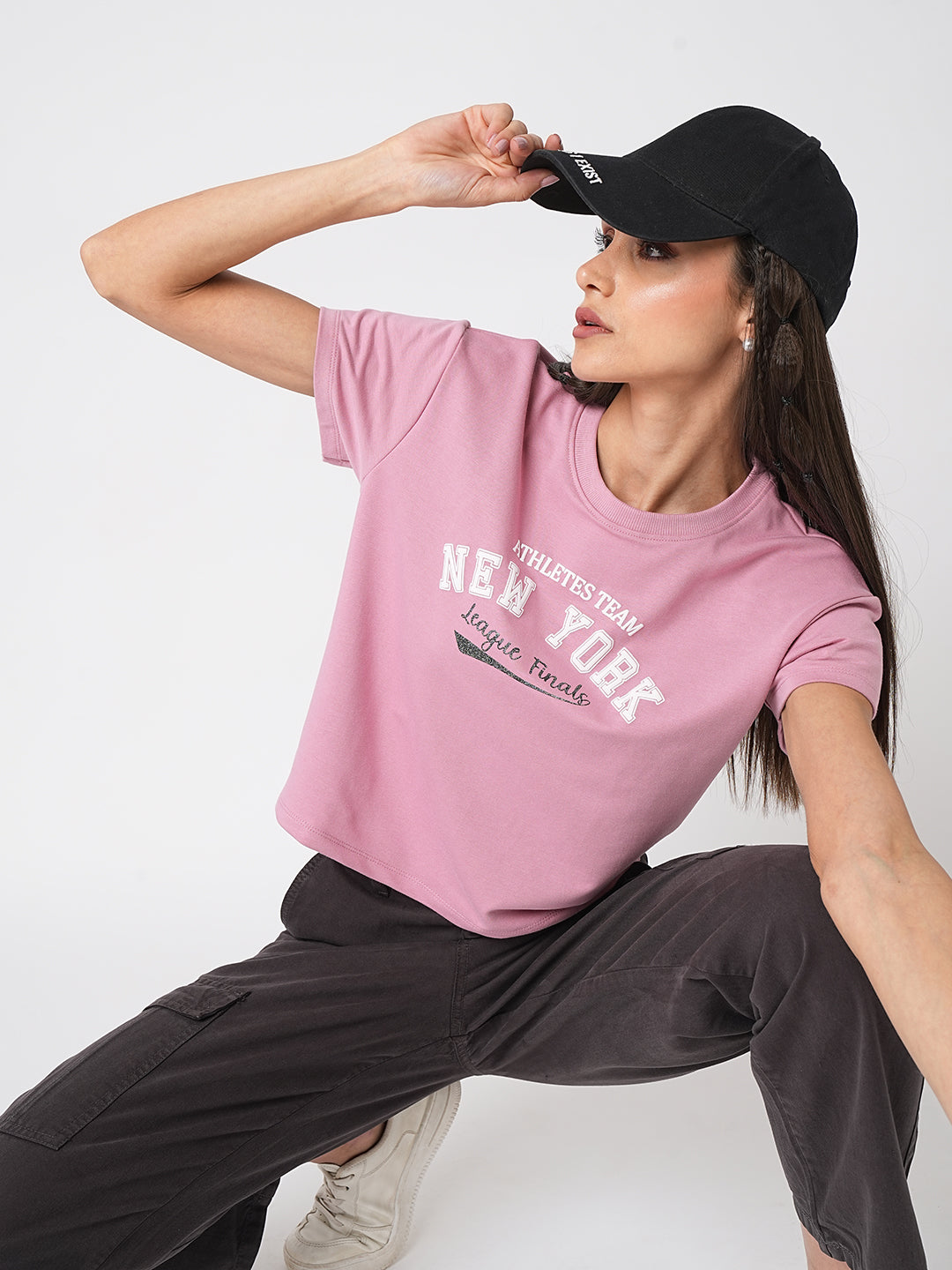 Women Dusty Pink Graphic Tees