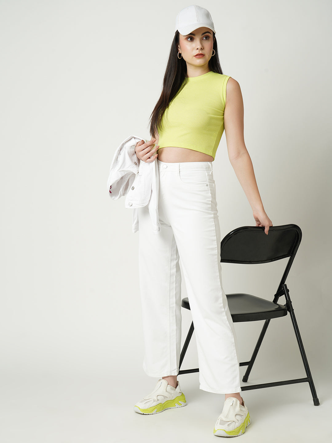 Women White High-Rise Wide Leg Jeans