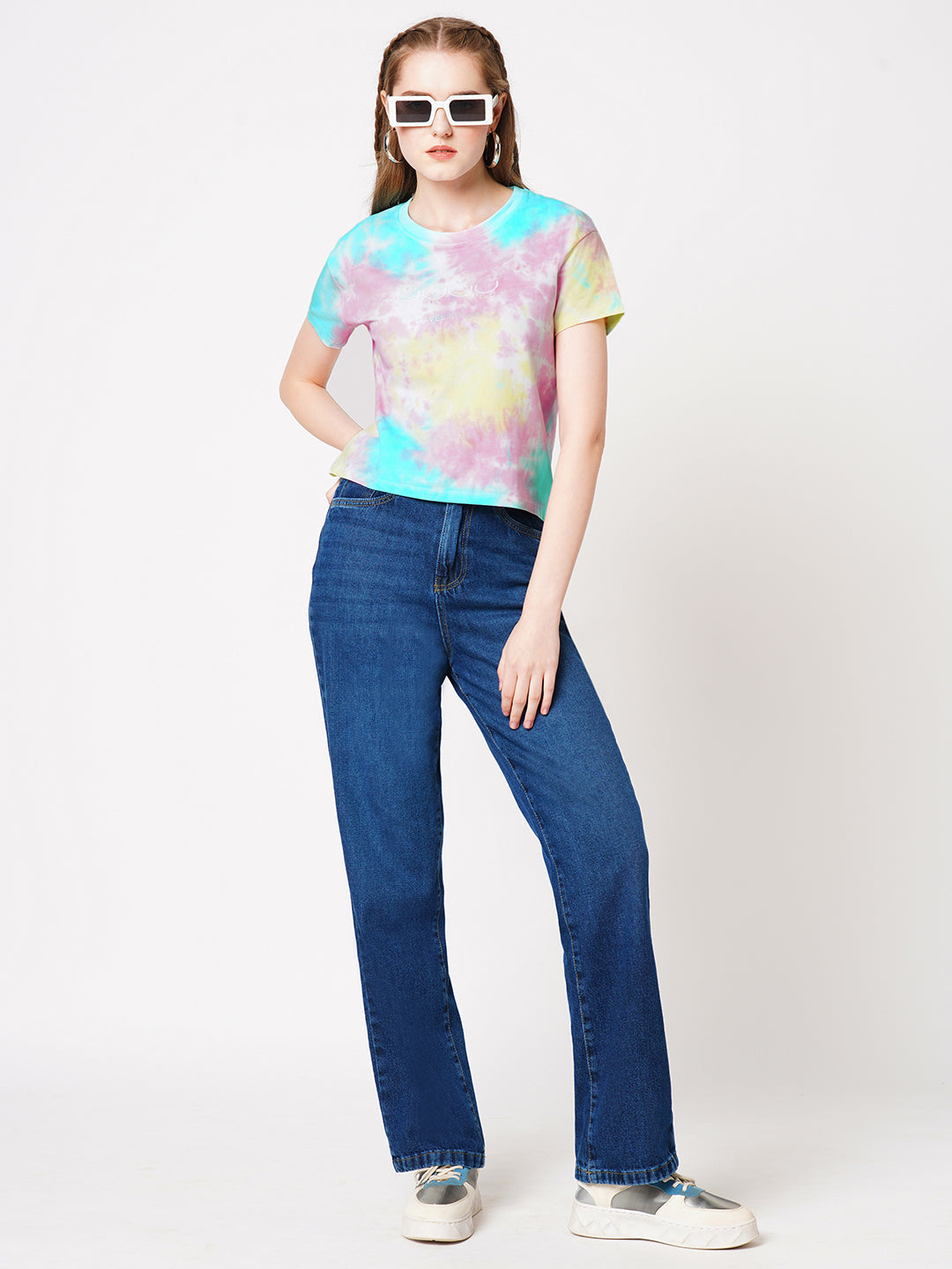 Women Multi Tie & Dye Graphic Slim Tees