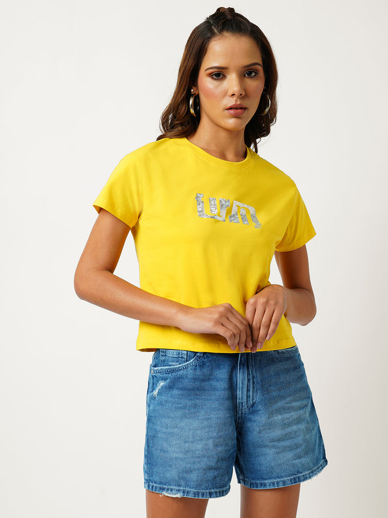 Women Golden Sunset Printed Short Sleeves T-Shirts