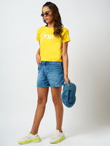 K4041 High Rise Slim Shorts