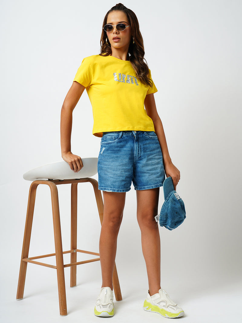 K4041 High Rise Slim Shorts