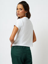 Women Off White Printed Short Sleeves T-Shirts