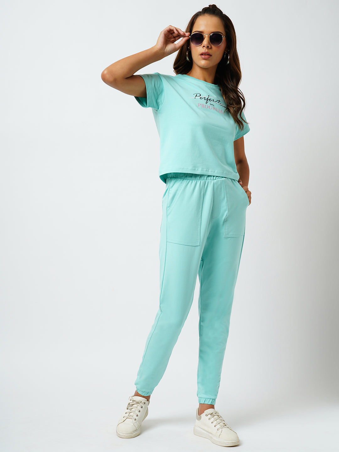 Women High-Rise Skinny Fit Denim Joggers