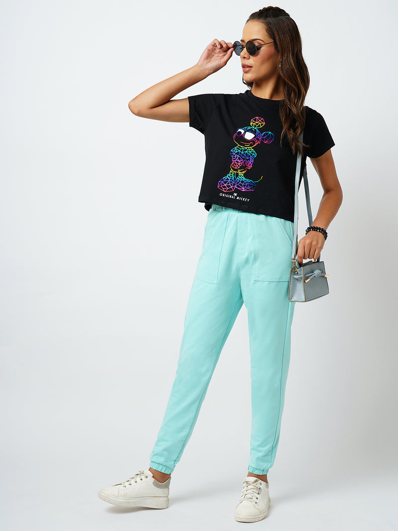 Women Black Printed Short Sleeves T-Shirts