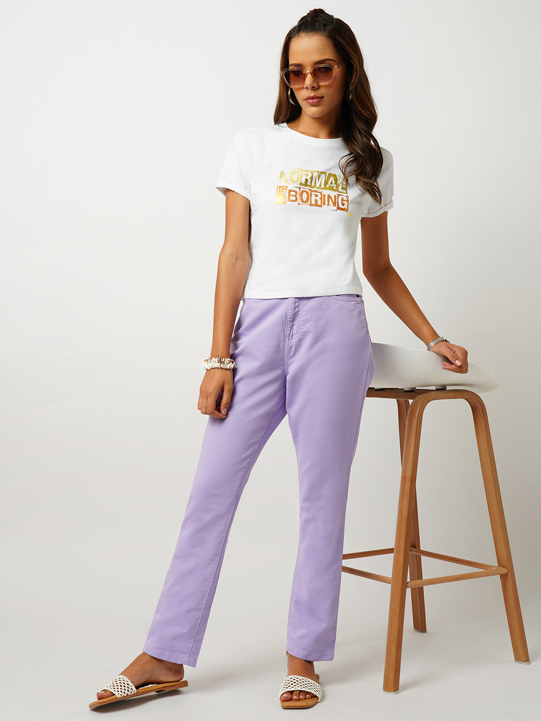 Women White Printed T-Shirt