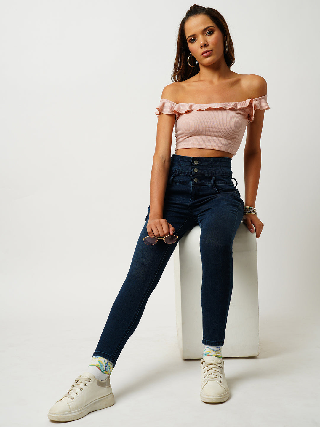 Women Dark Blue Super High-Rise Super Skinny Jeans
