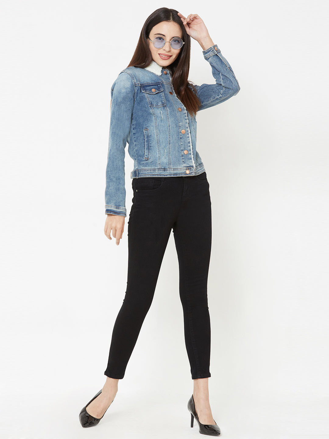 Women Blue Denim Jacket