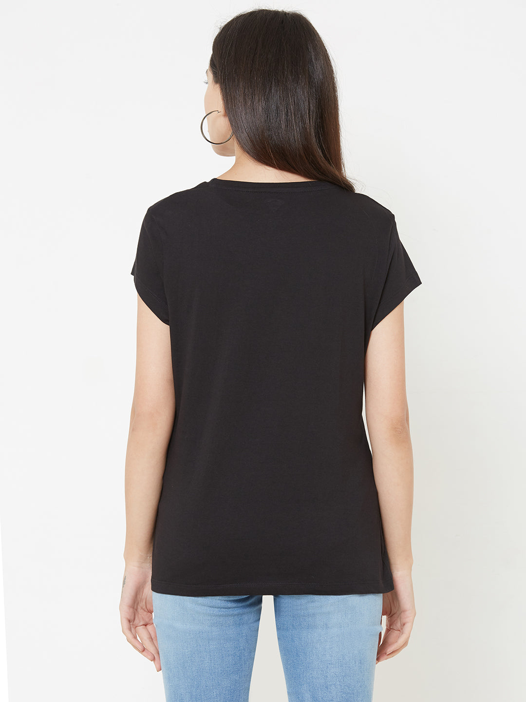 Women Black Slim T-Shirt