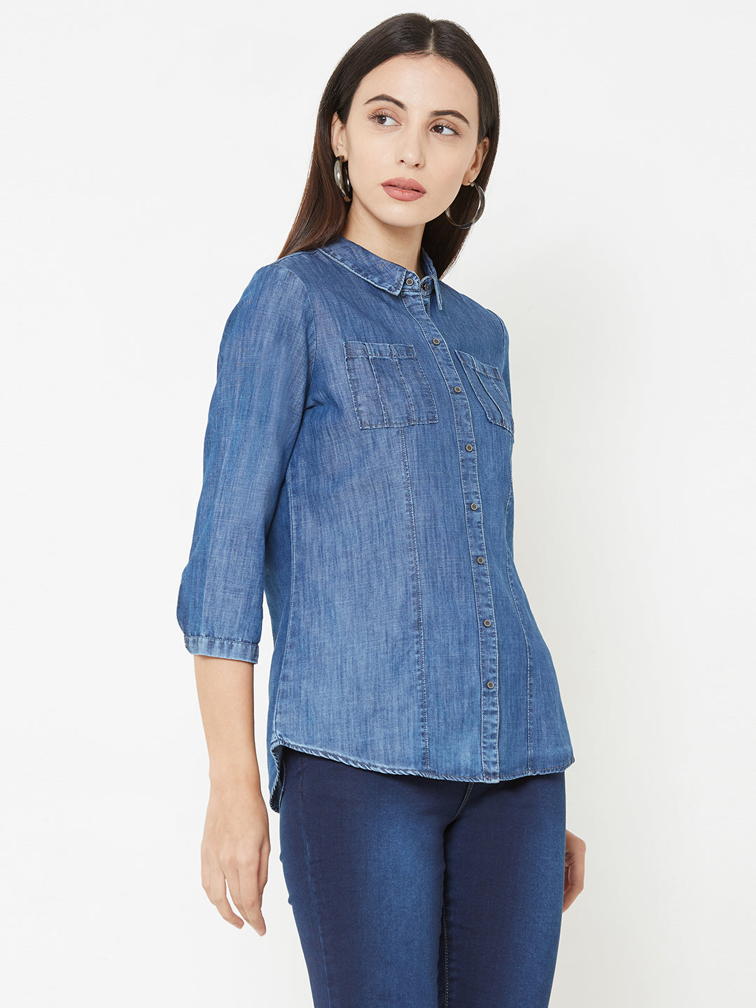 Women Blue Denim Shirt