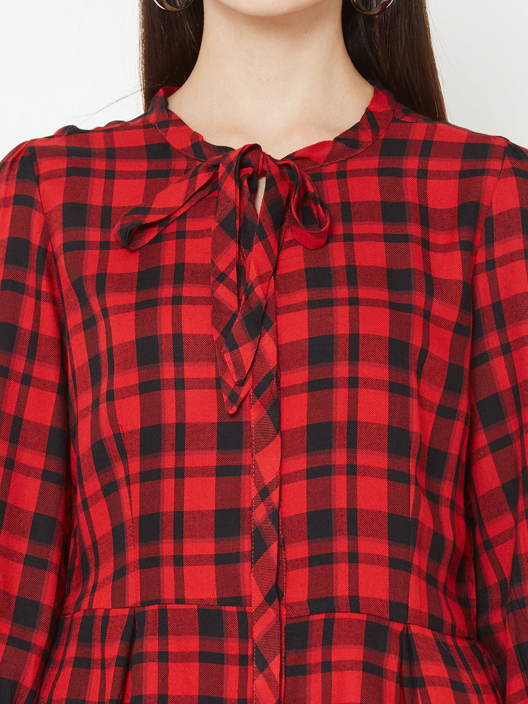 Women Red/Black Checks Shirt