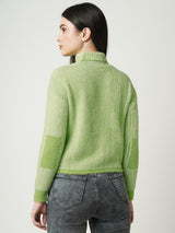 Women Mint Green Solid Full Length Sweaters & Sweatshirts
