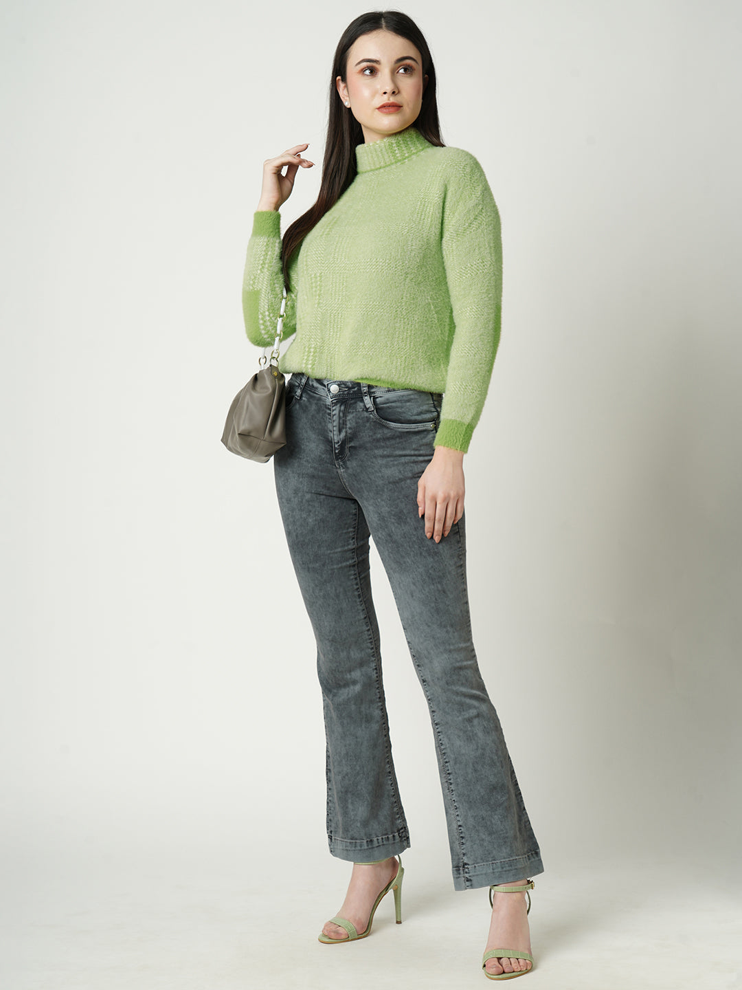 Women Mint Green Sweater