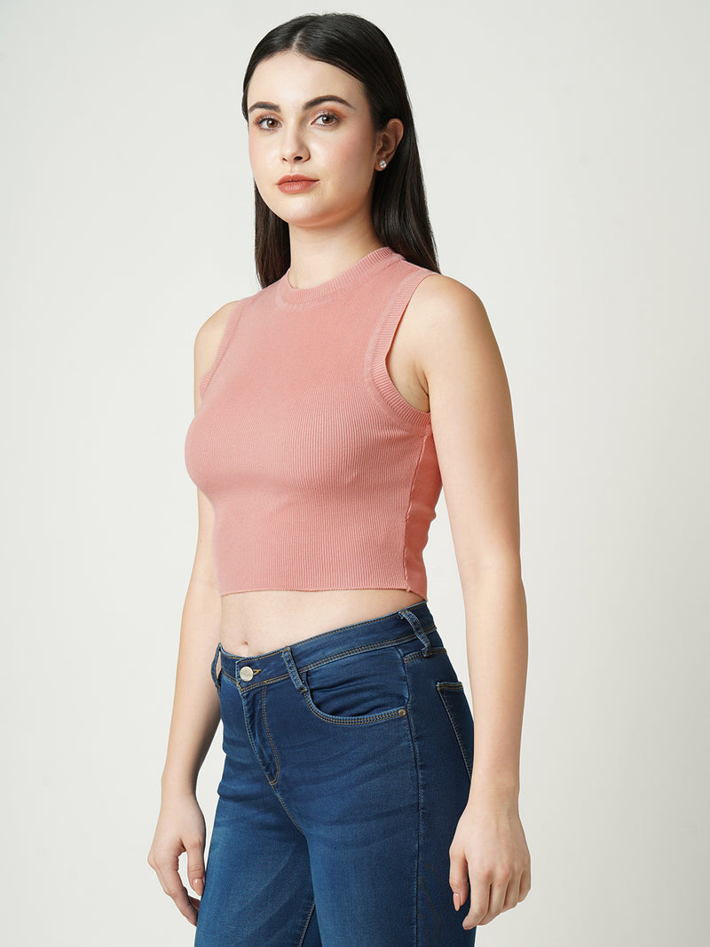 Women Peach Solid Full Length Topwear