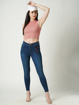 Women Peach Solid Full Length Topwear