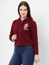 Women Maroon Printed Full Length Shirts