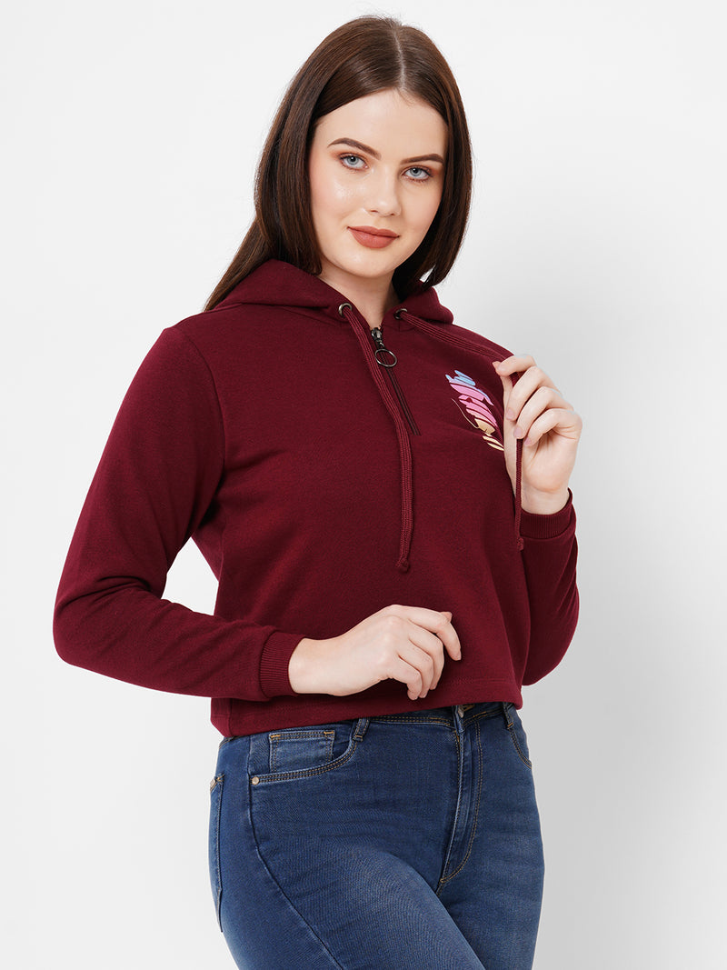 Women Maroon Printed Full Length Shirts