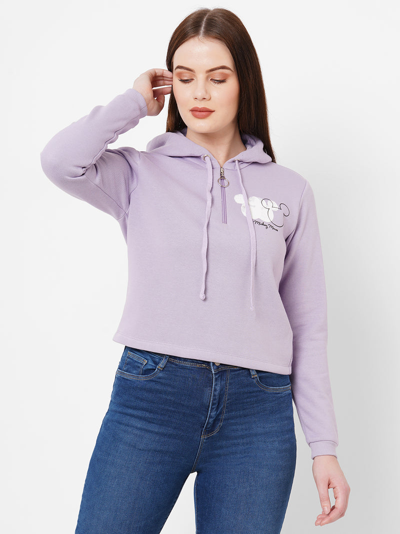 Women Lilac Printed Full Length Shirts