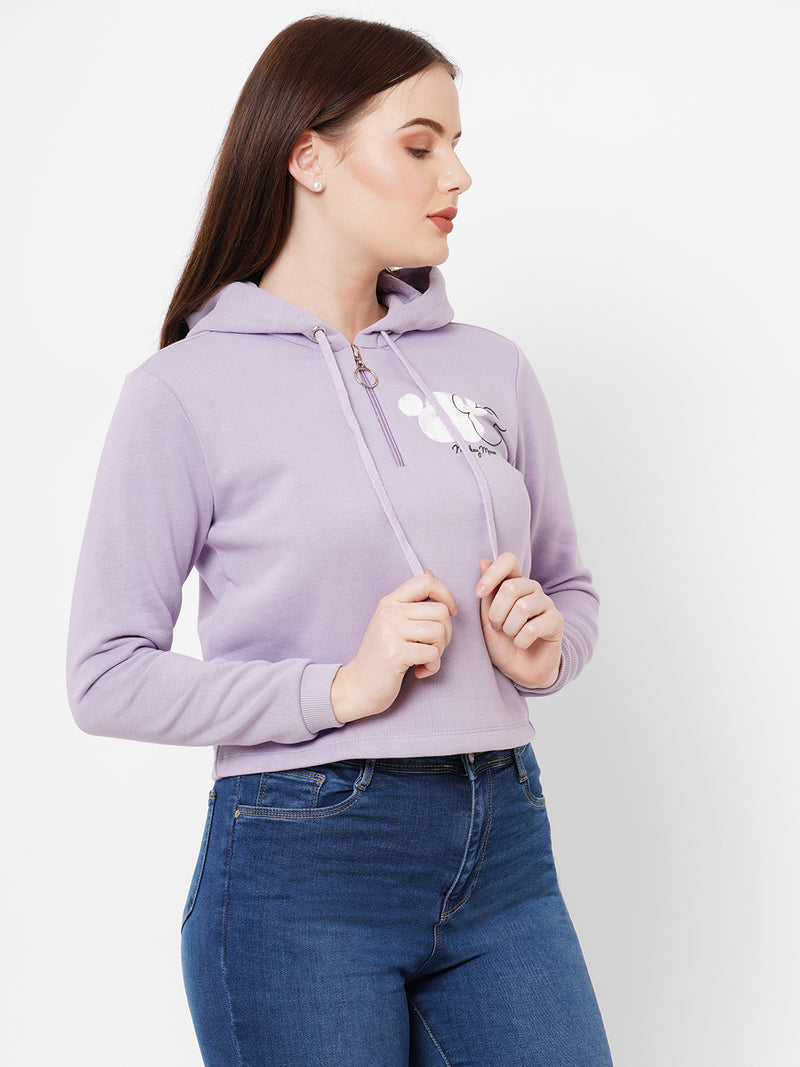 Women Lilac Printed Full Length Shirts