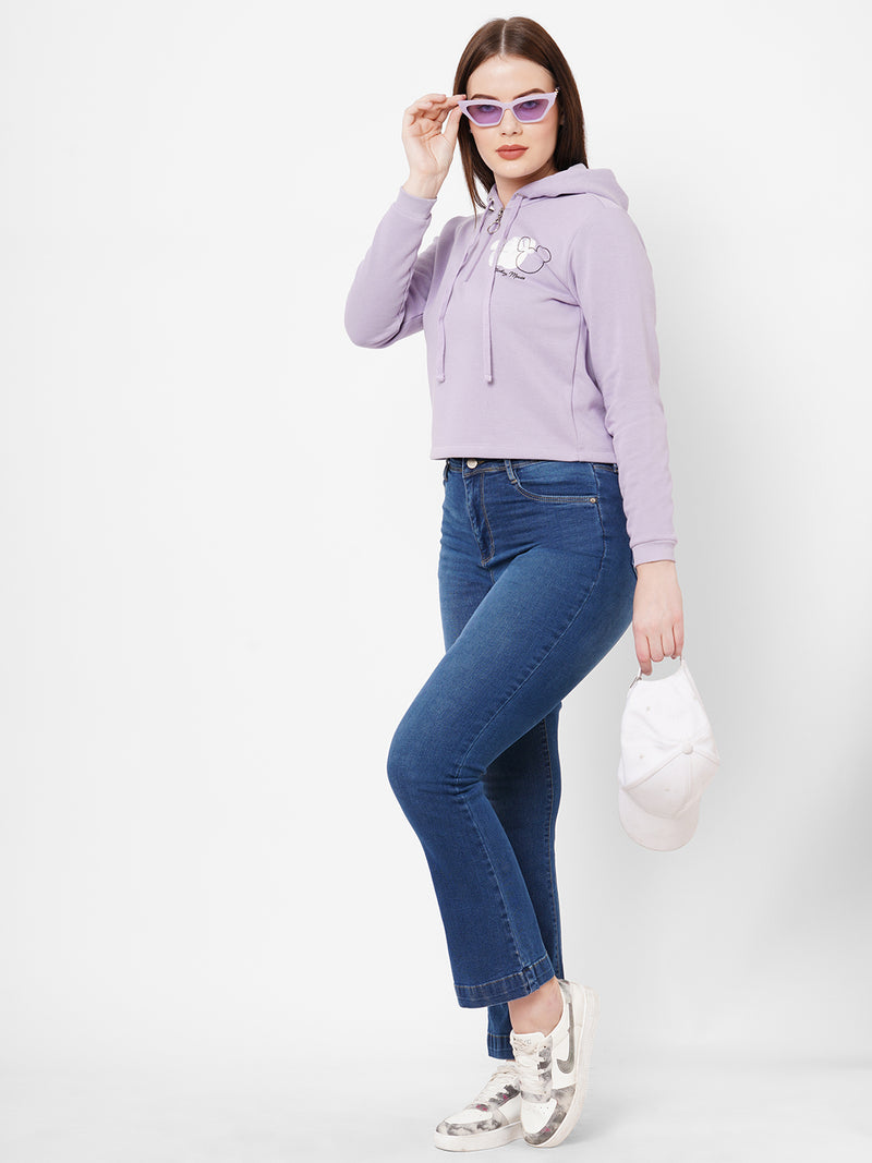 Women Lilac Printed Full Length Shirts