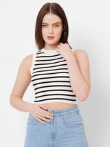 Women Black & White Solid Full Length Topwear