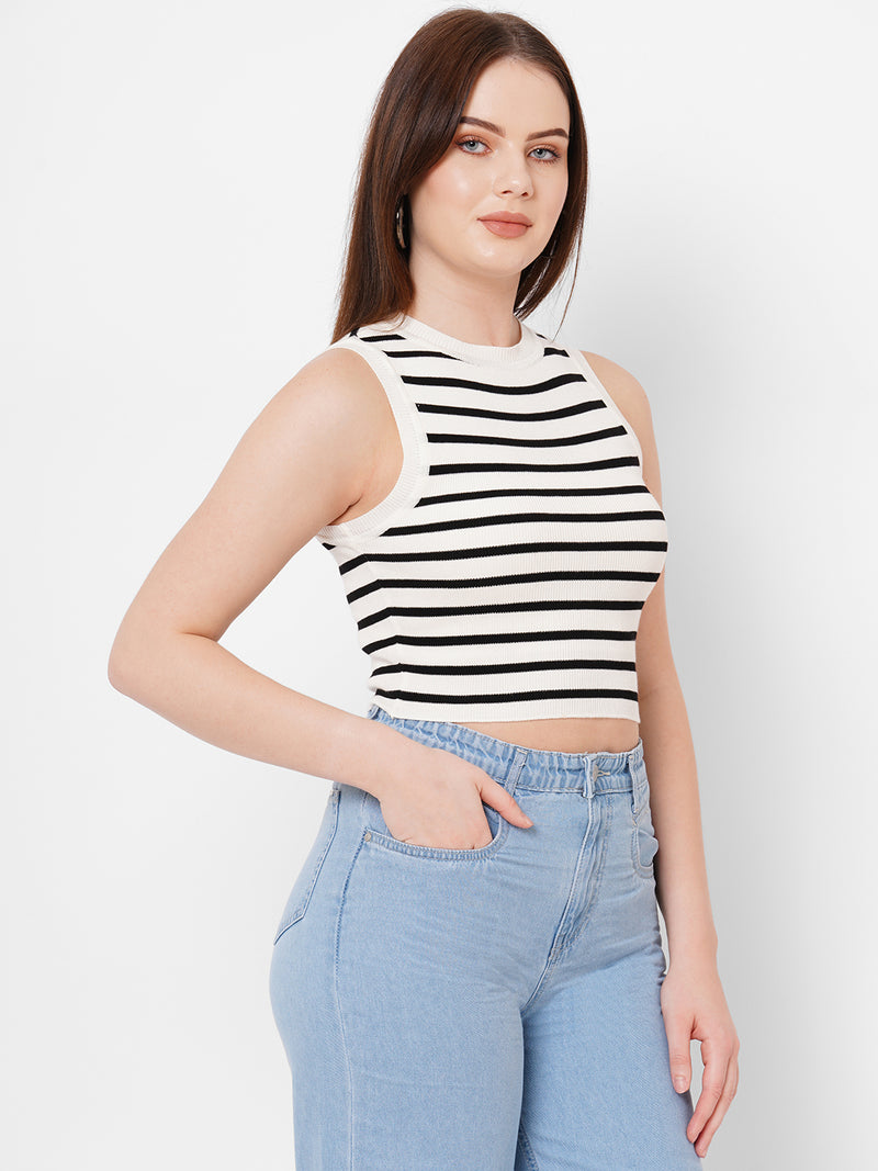 Women Black & White Solid Full Length Topwear