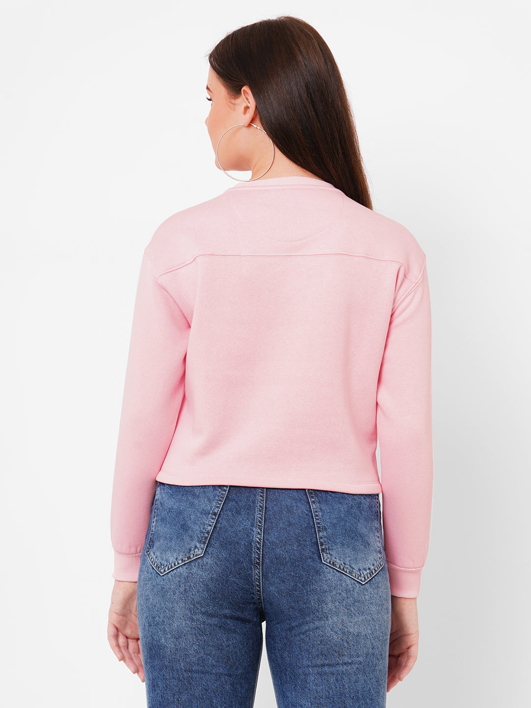 Women Dusty Pink Printed Sweatshirt