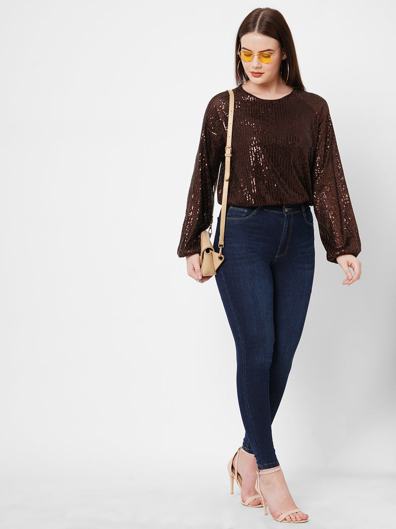 Women Brown Solid Full Length Tops